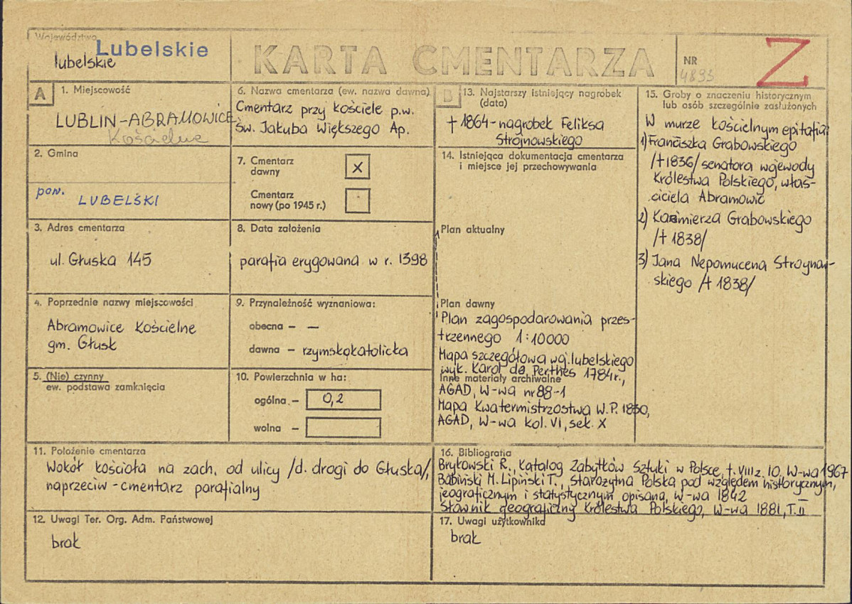 Karta cmentarza, skan nr 1