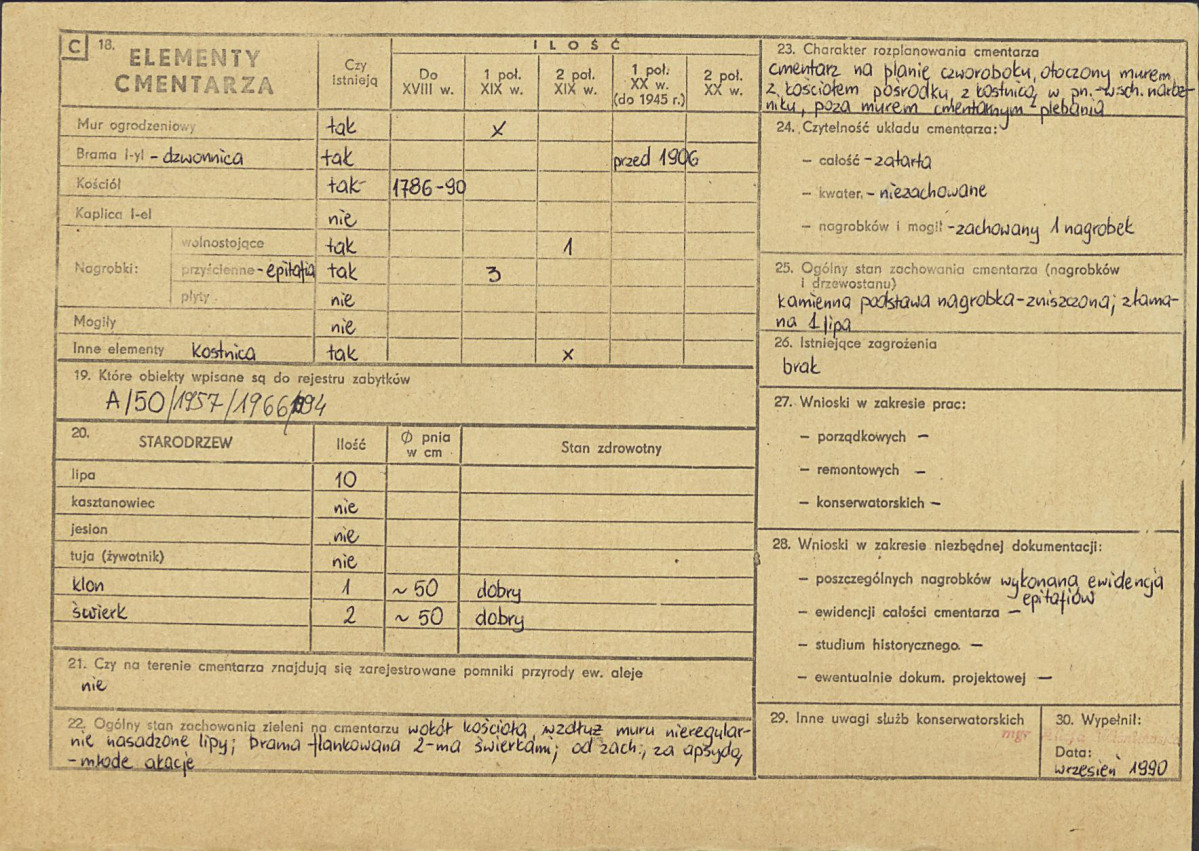 Karta cmentarza, skan nr 2