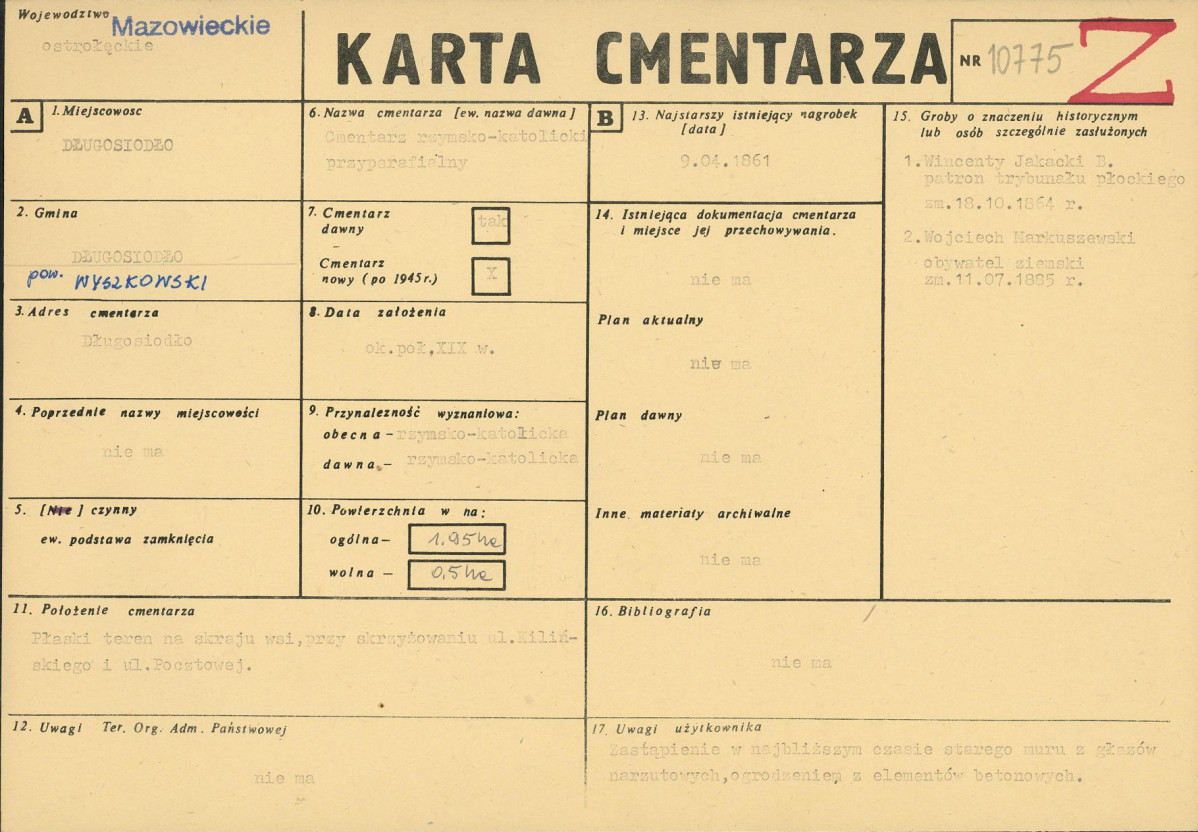 Karta cmentarza, skan nr 1