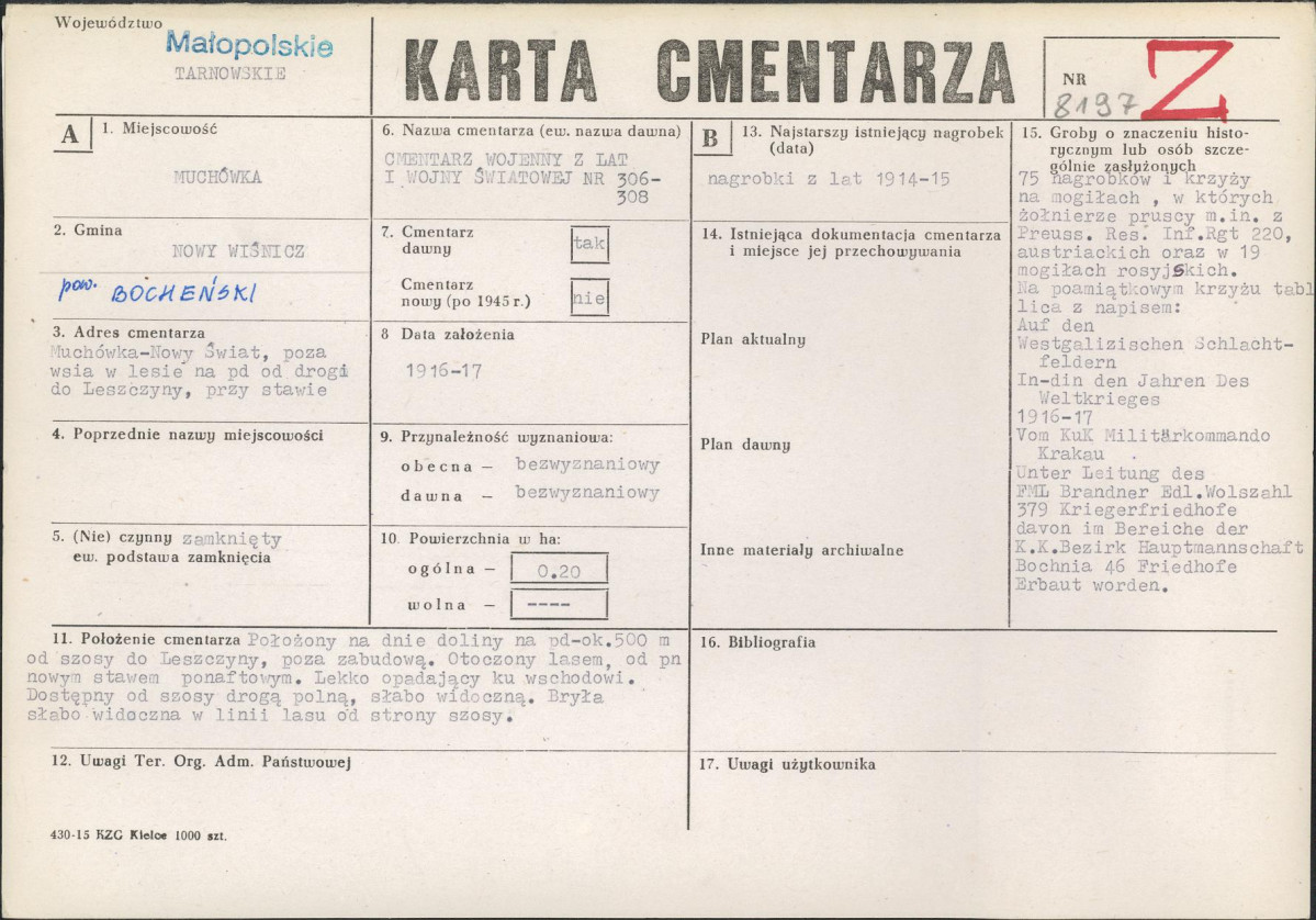Karta cmentarza, skan nr 1