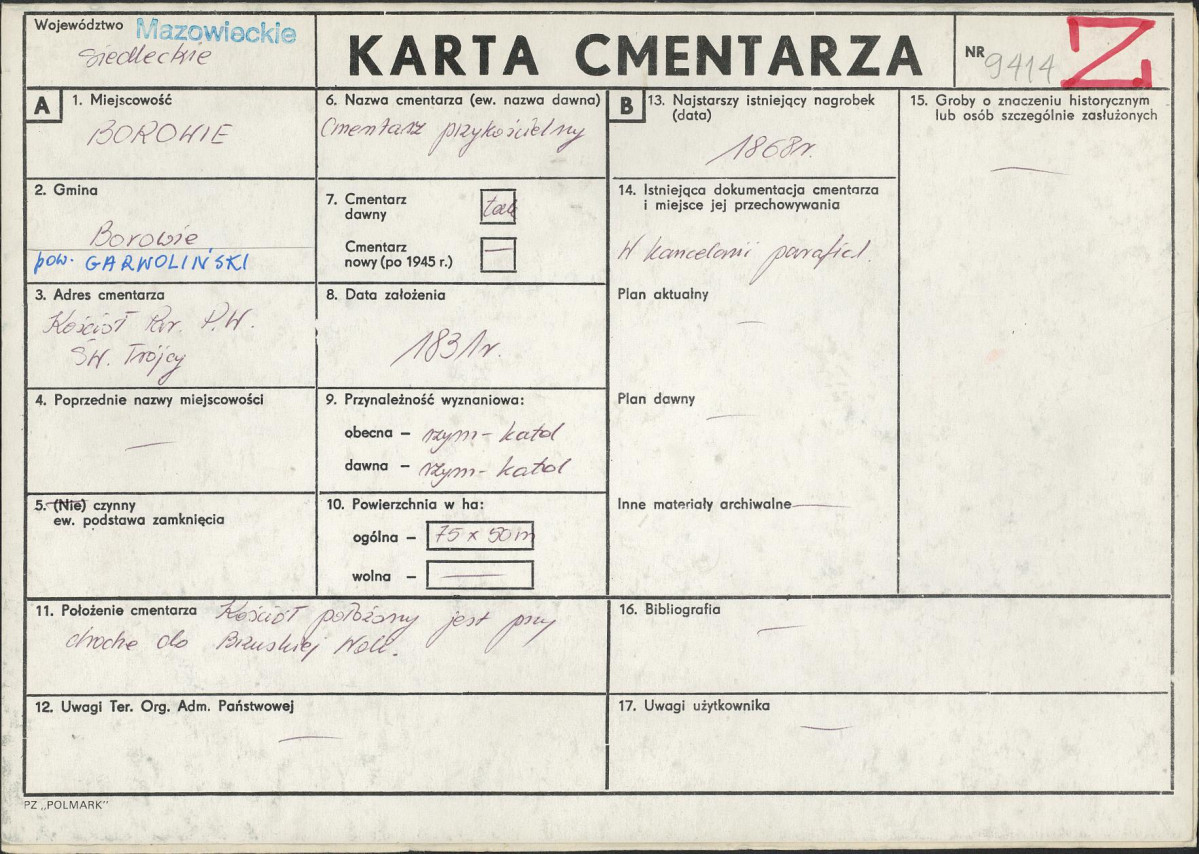 Karta cmentarza, skan nr 1