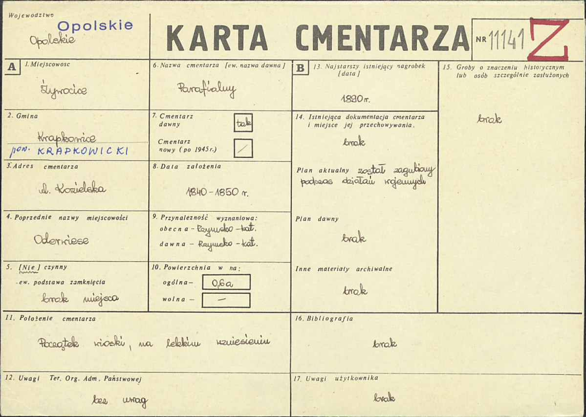 Karta cmentarza, skan nr 1