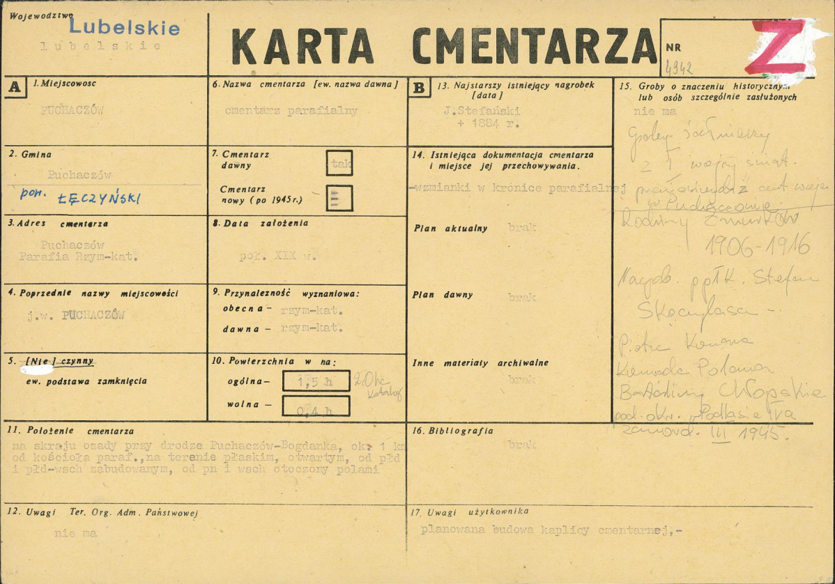 Karta cmentarza, skan nr 1