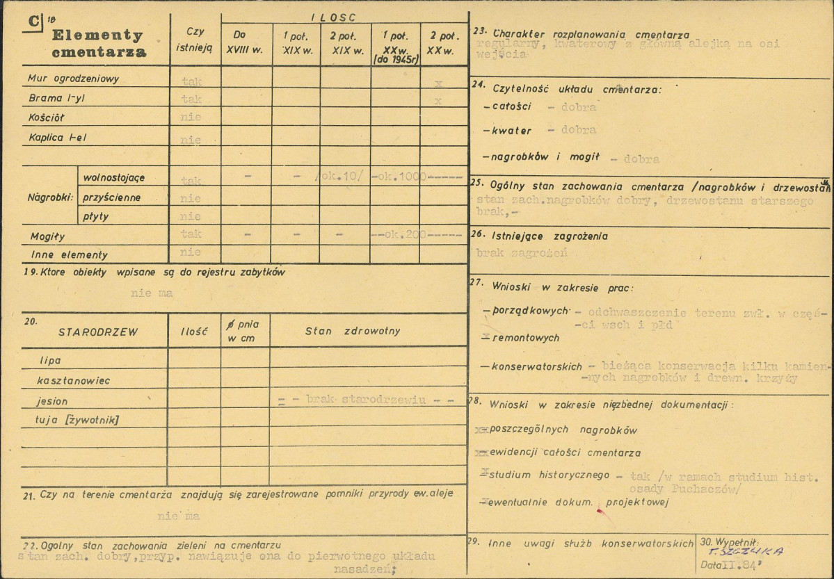 Karta cmentarza, skan nr 2