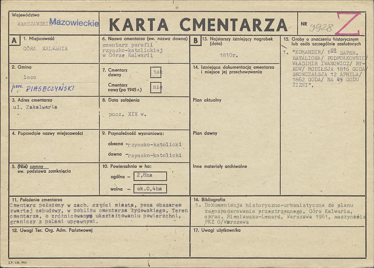 Karta cmentarza, skan nr 1