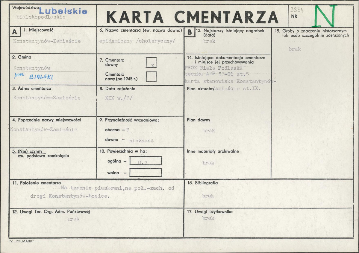 Karta cmentarza, skan nr 1