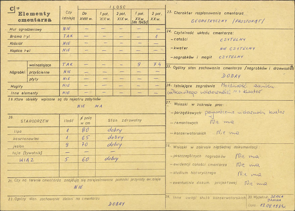 KC - Karta cmentarza, skan nr 2