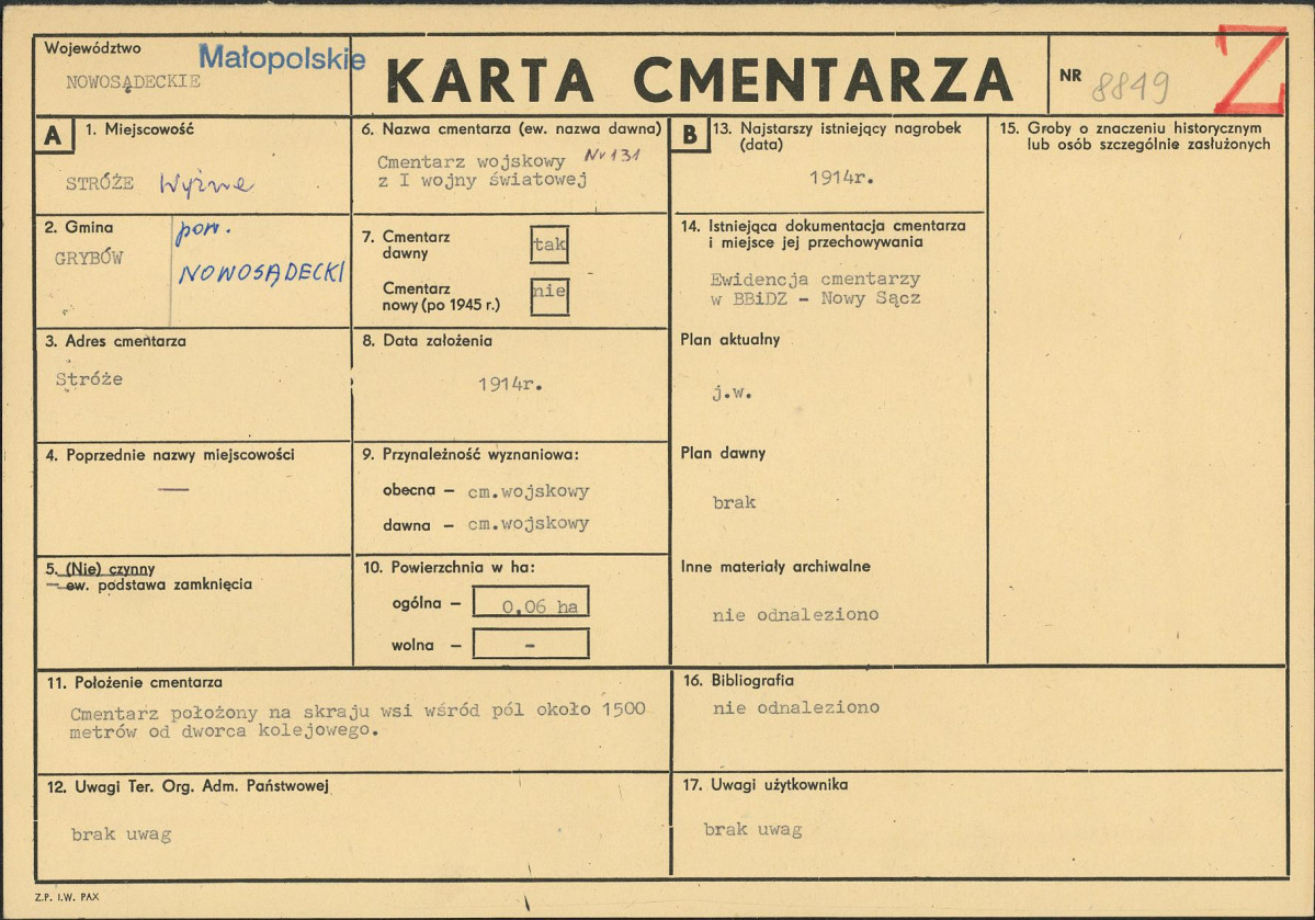 Karta cmentarza, skan nr 1