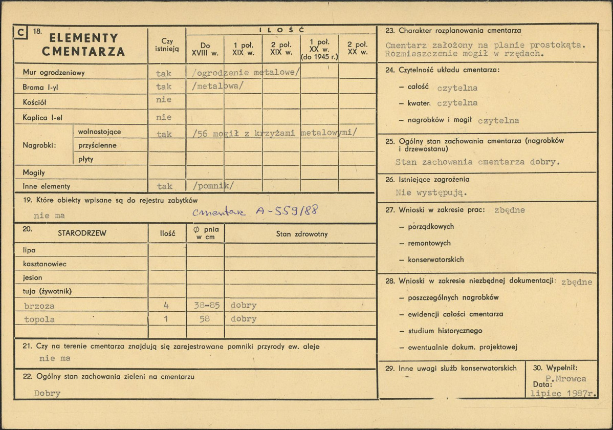 Karta cmentarza, skan nr 2