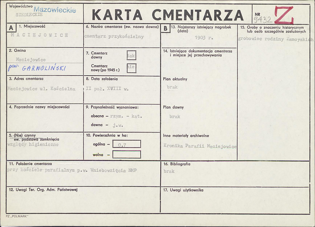 Karta cmentarza, skan nr 1