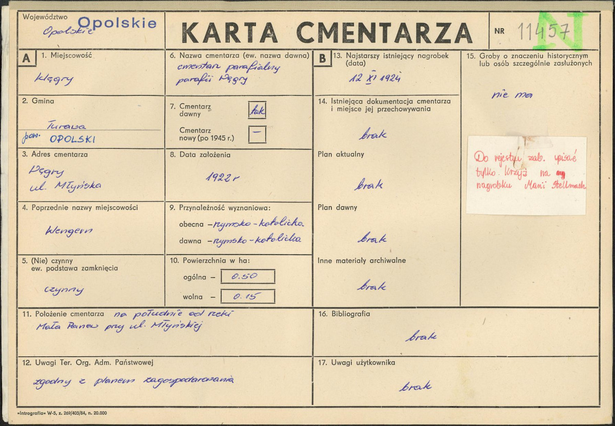 KC - Karta cmentarza, skan nr 1