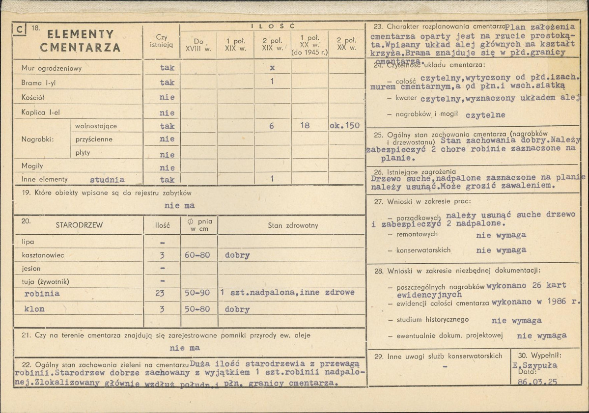 Karta cmentarza, skan nr 2