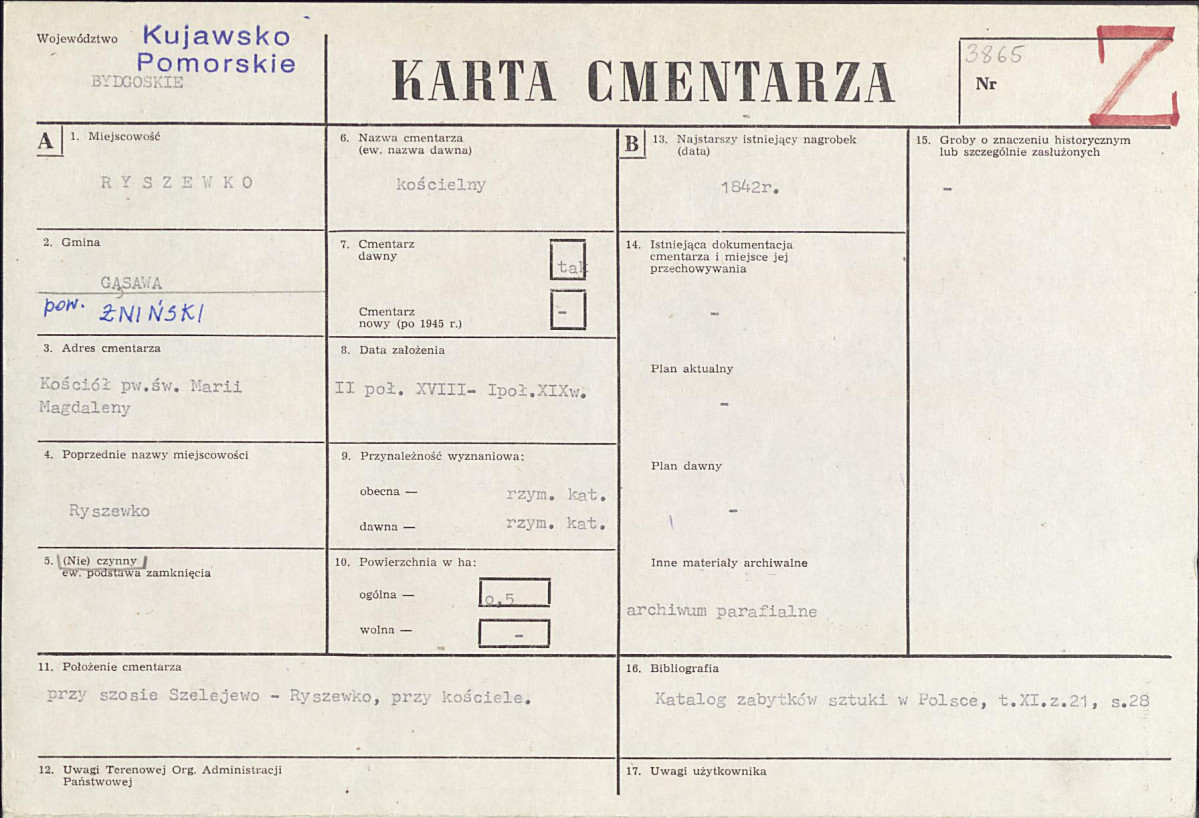 KC - Karta cmentarza, skan nr 1