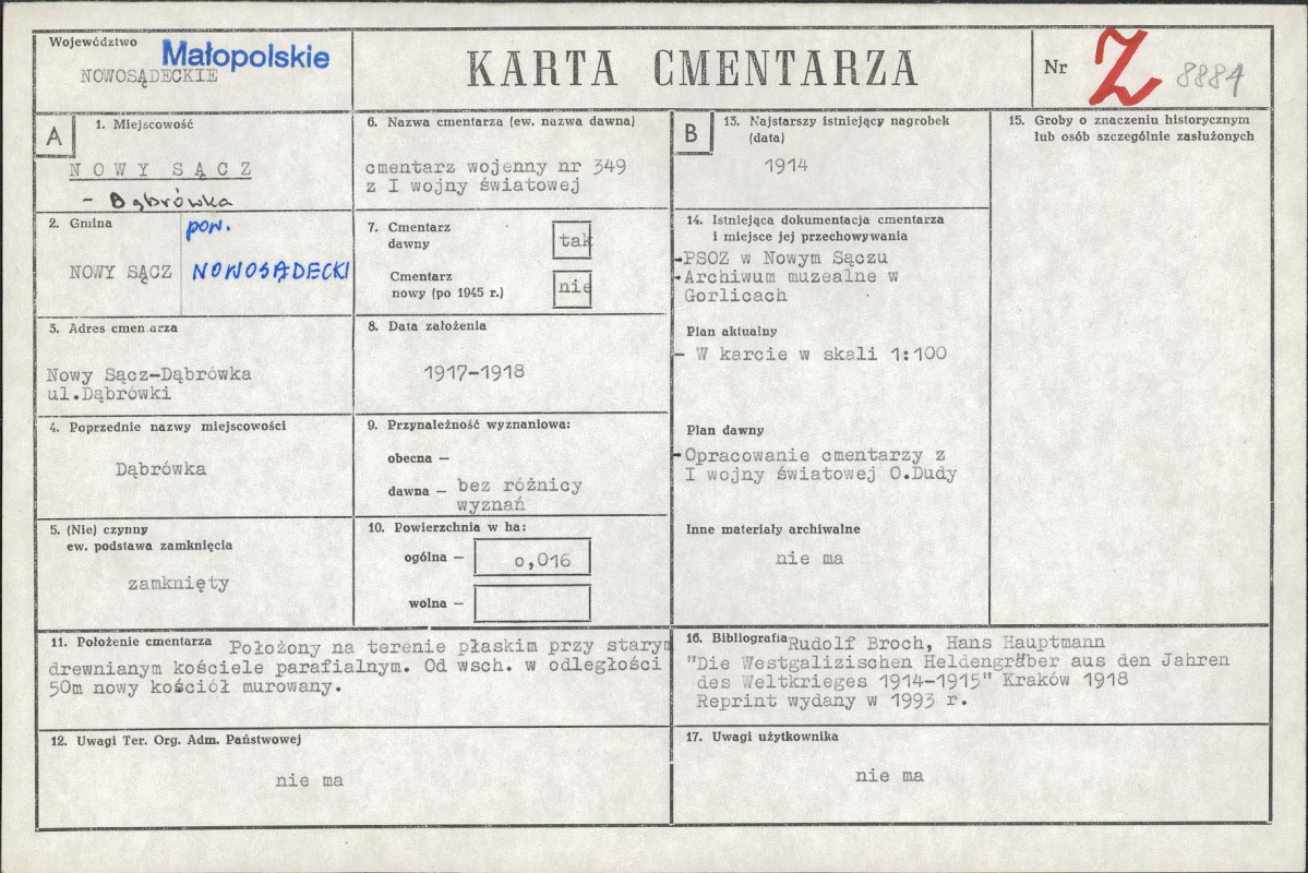 Karta cmentarza, skan nr 1