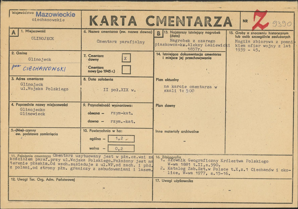 Karta cmentarza, skan nr 1