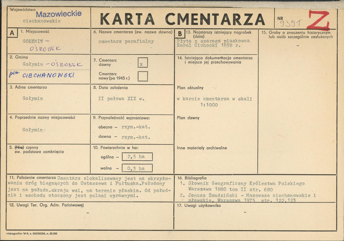 Karta cmentarza, skan nr 1