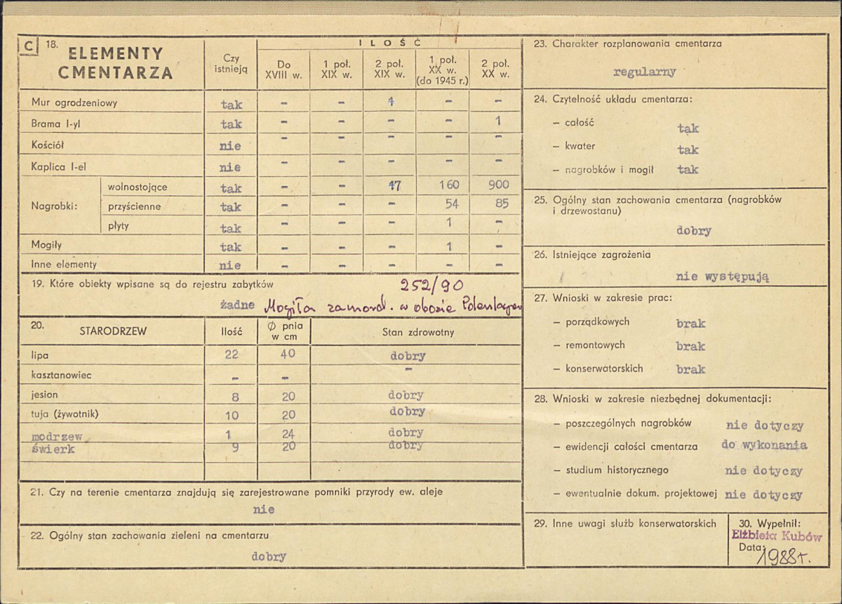 KC - Karta cmentarza, skan nr 2