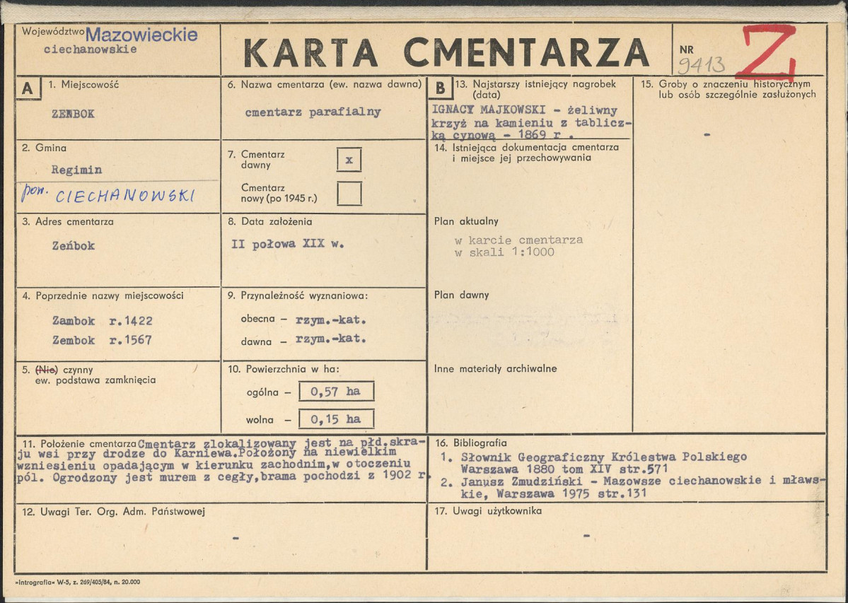 Karta cmentarza, skan nr 1