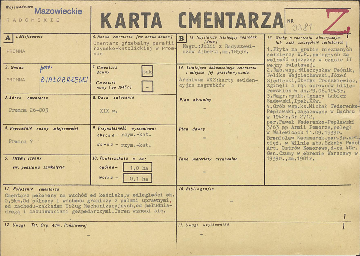 Karta cmentarza, skan nr 1