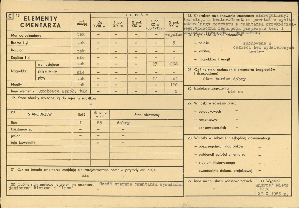 KC - Karta cmentarza, skan nr 2
