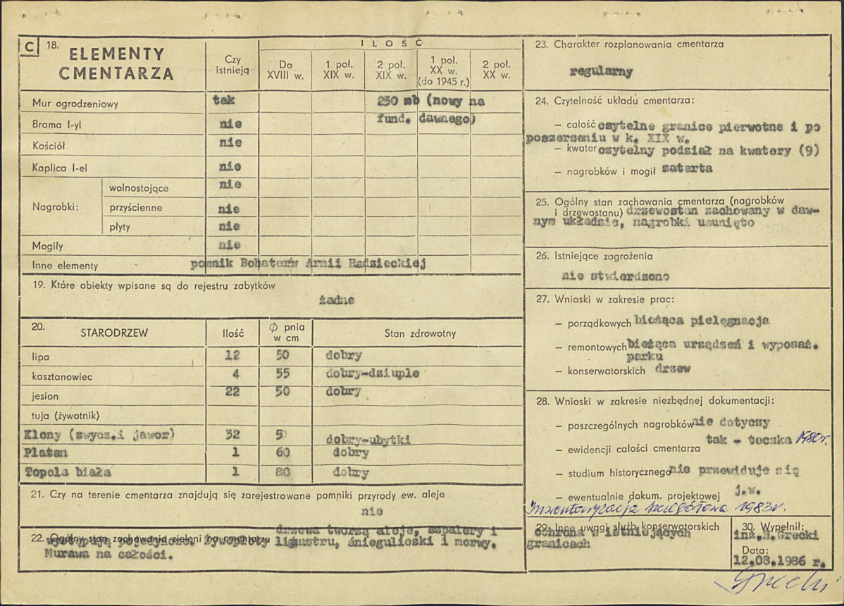 Karta cmentarza, skan nr 2