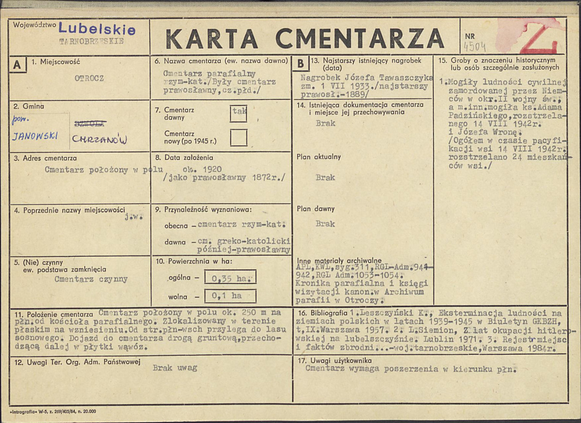 Karta cmentarza, skan nr 1