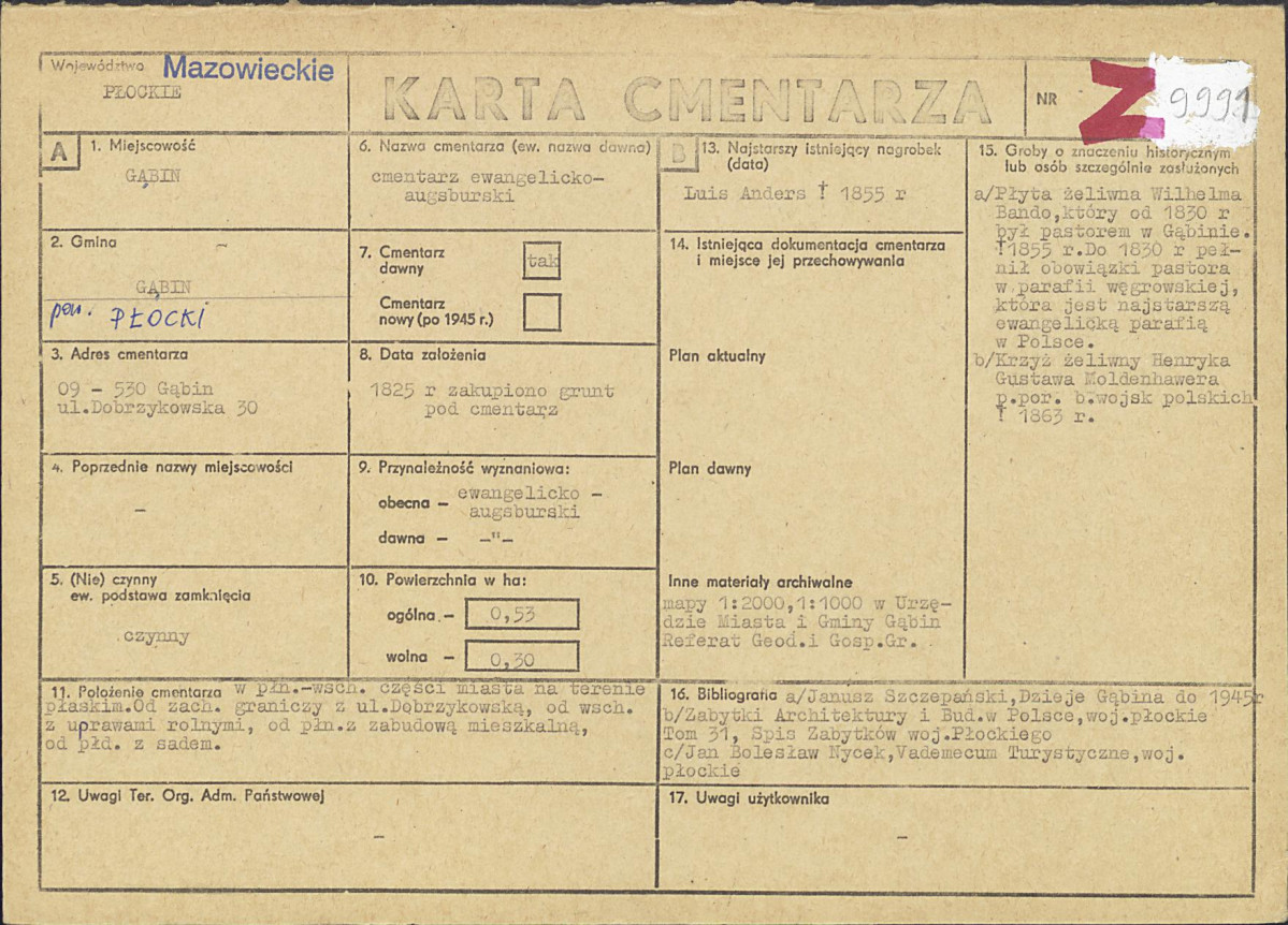 Karta cmentarza, skan nr 1