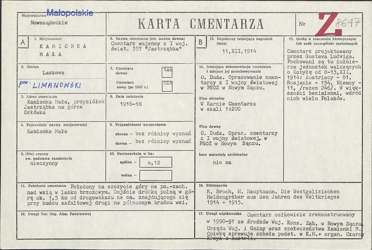 Karta cmentarza, skan nr 1