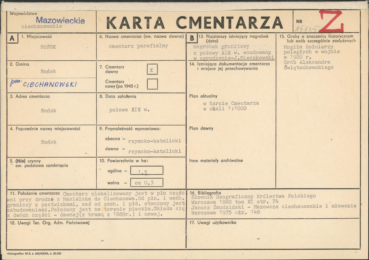 Karta cmentarza, skan nr 1