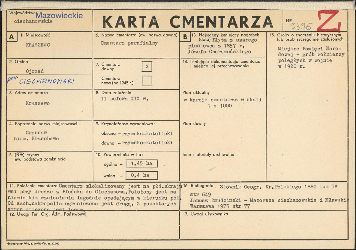Karta cmentarza, skan nr 1