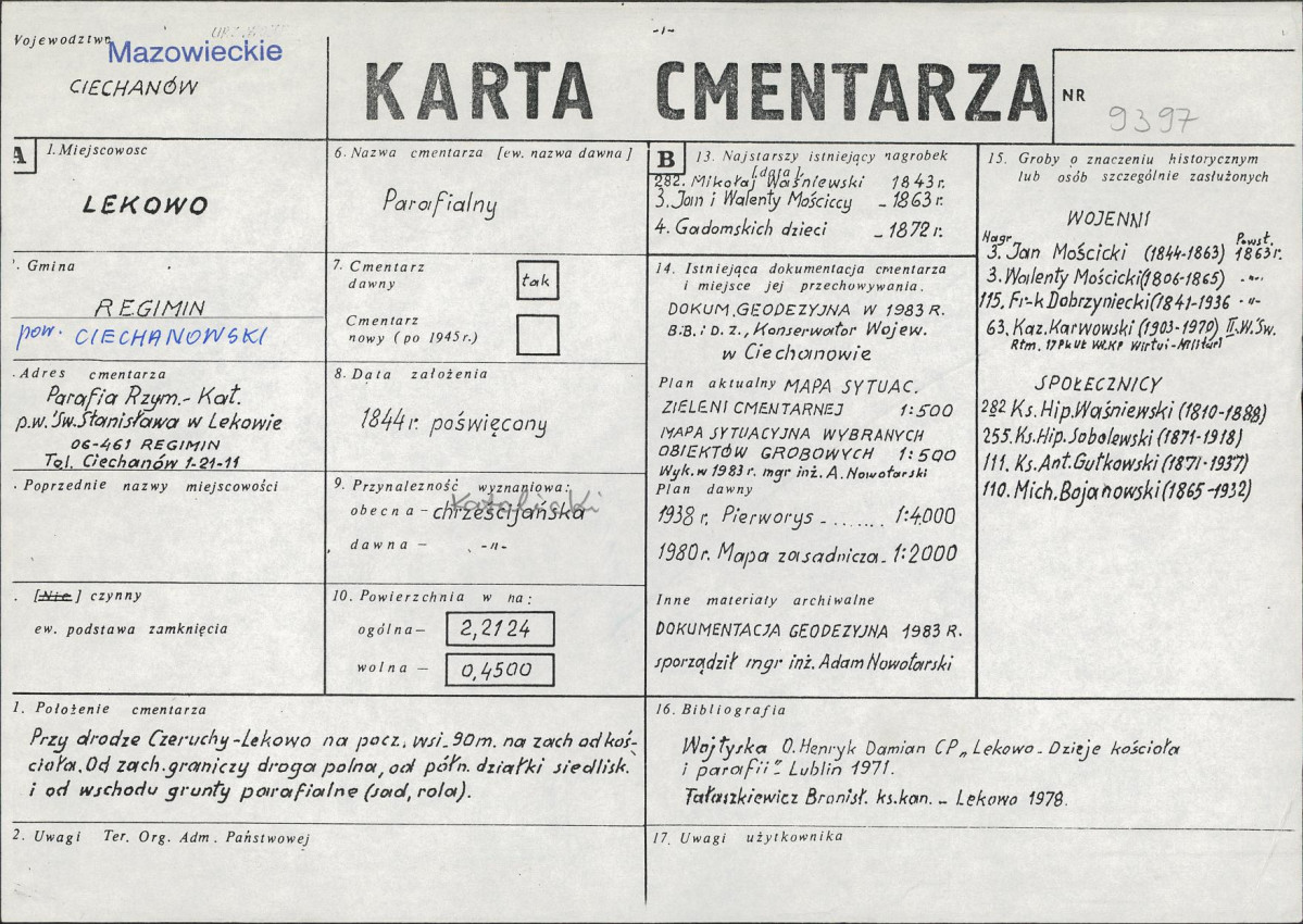 Karta cmentarza, skan nr 1