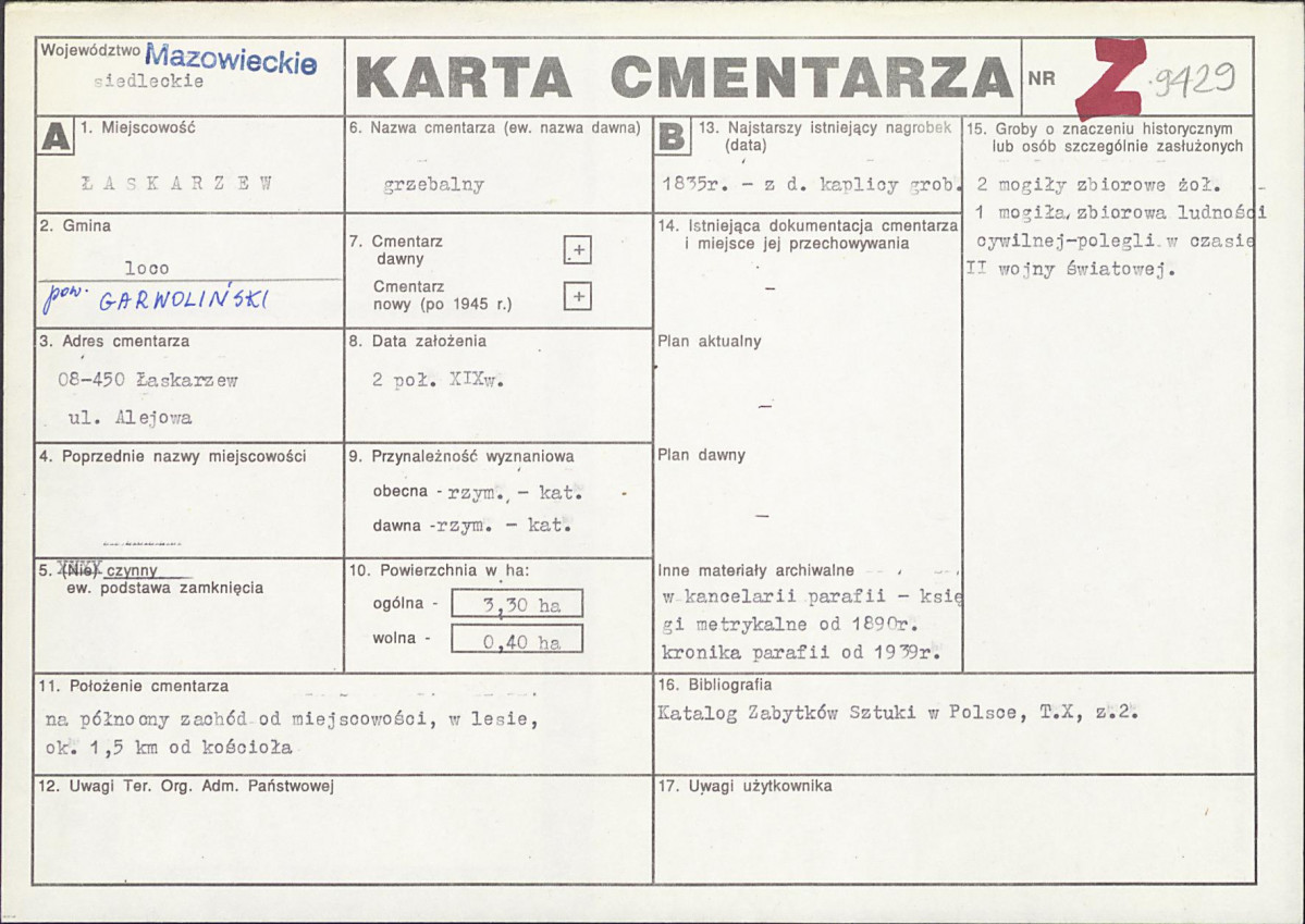 Karta cmentarza, skan nr 1