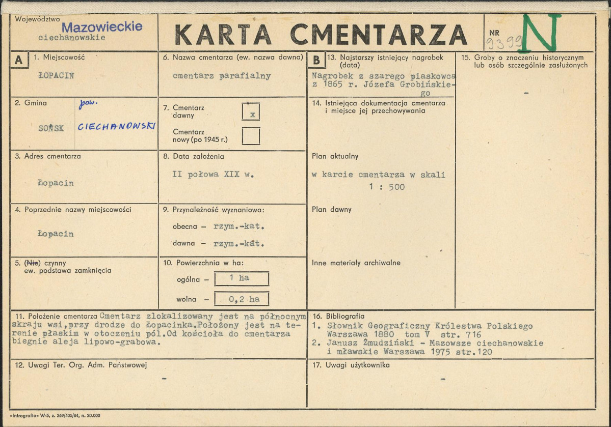 Karta cmentarza, skan nr 1