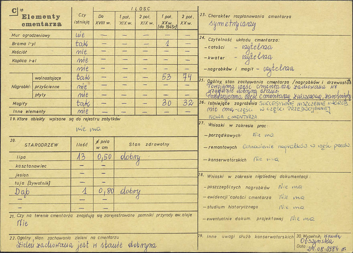 Karta cmentarza, skan nr 2