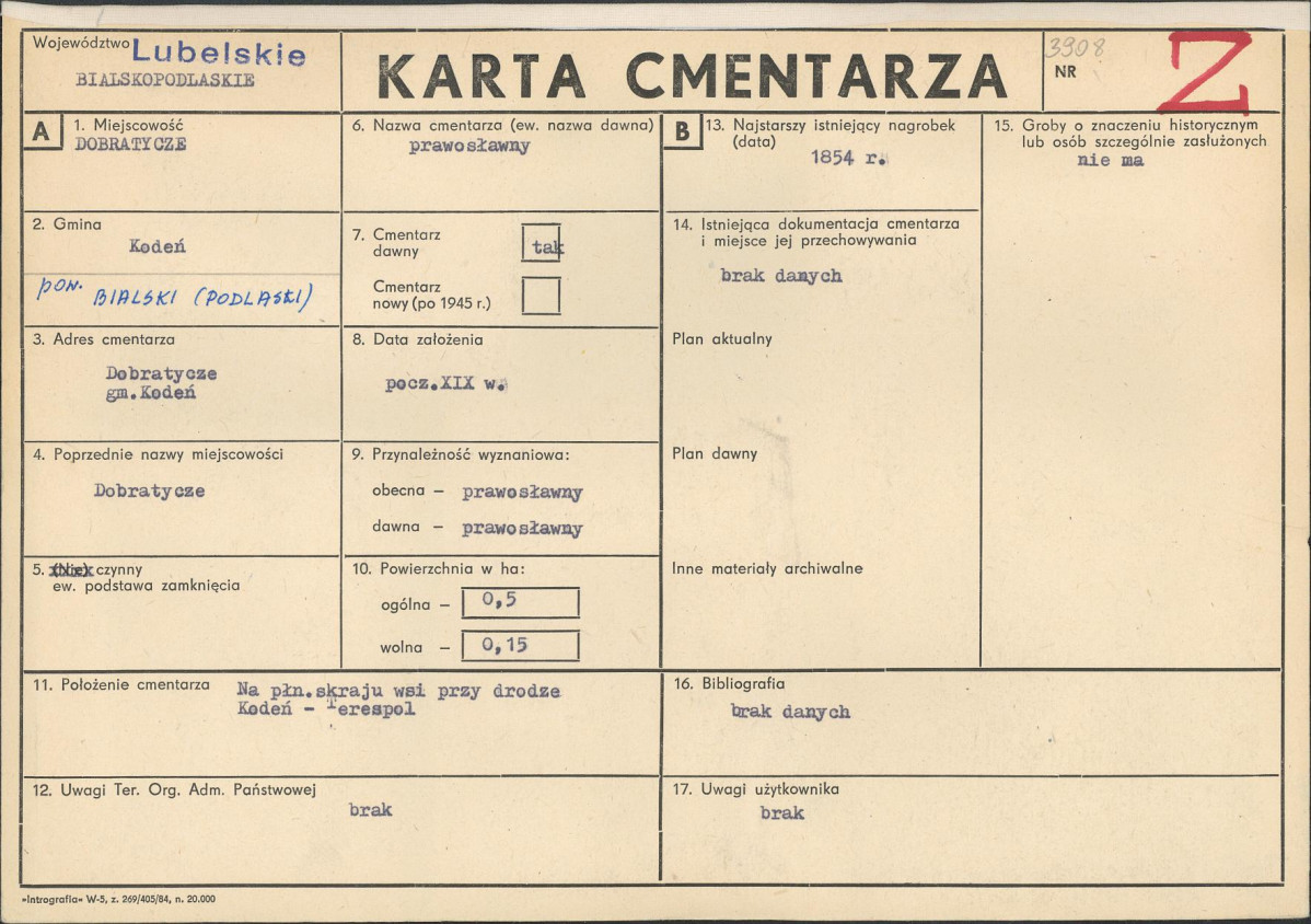 Karta cmentarza, skan nr 1