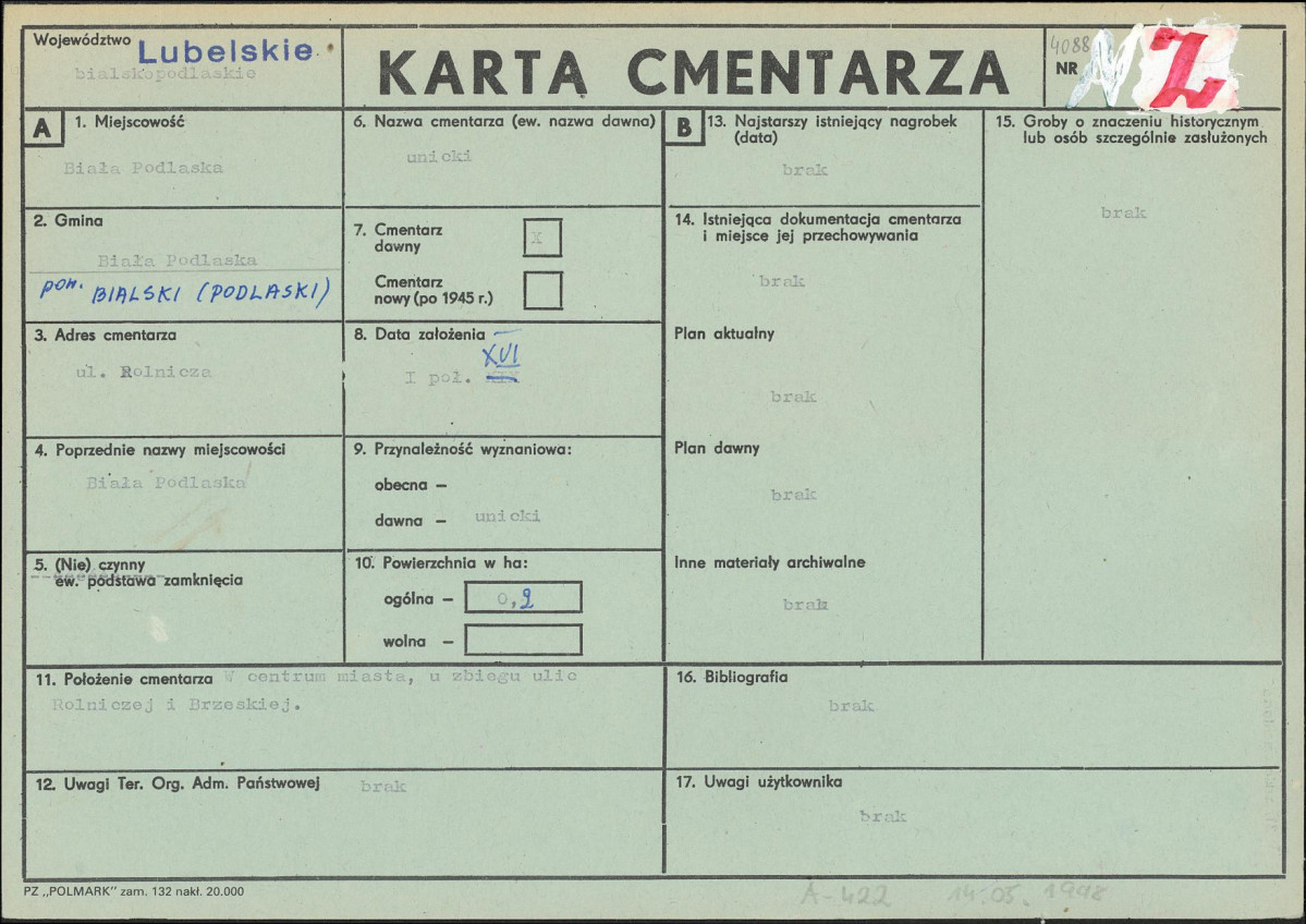 Karta cmentarza, skan nr 1
