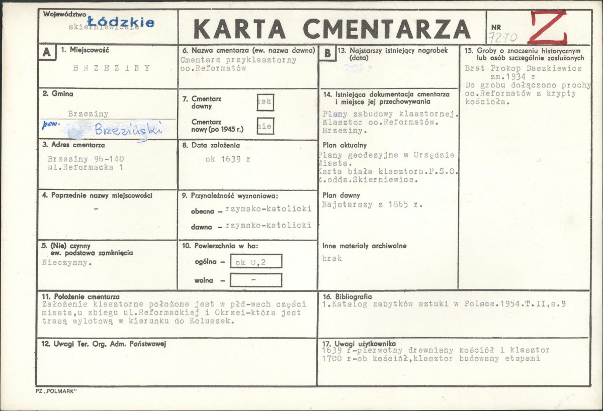 Karta cmentarza, skan nr 1