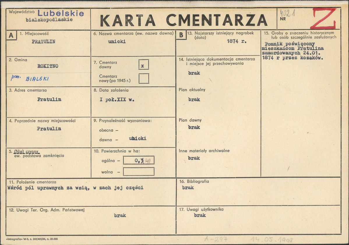 Karta cmentarza, skan nr 1