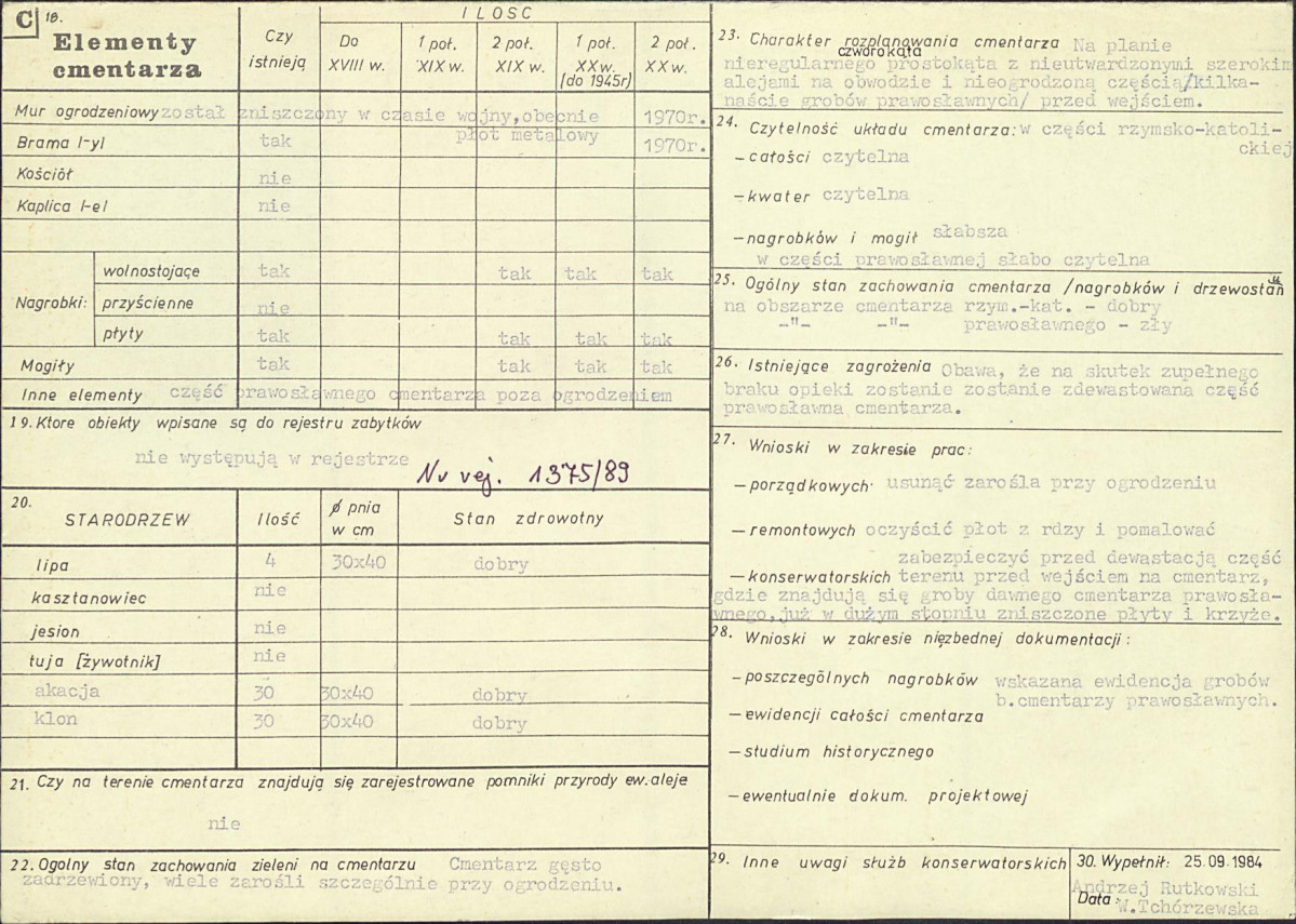 KC - Karta cmentarza, skan nr 2
