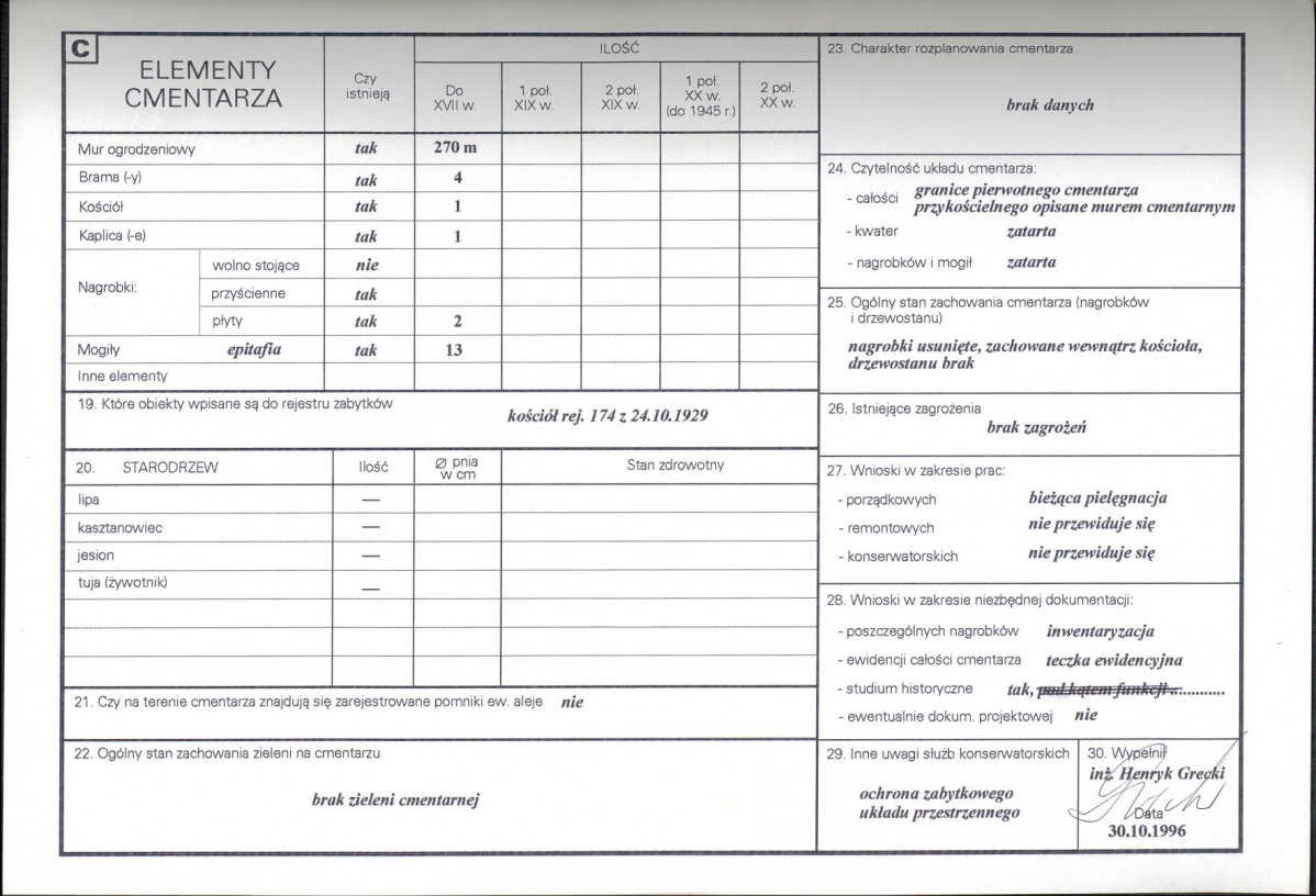 KC - Karta cmentarza, skan nr 2