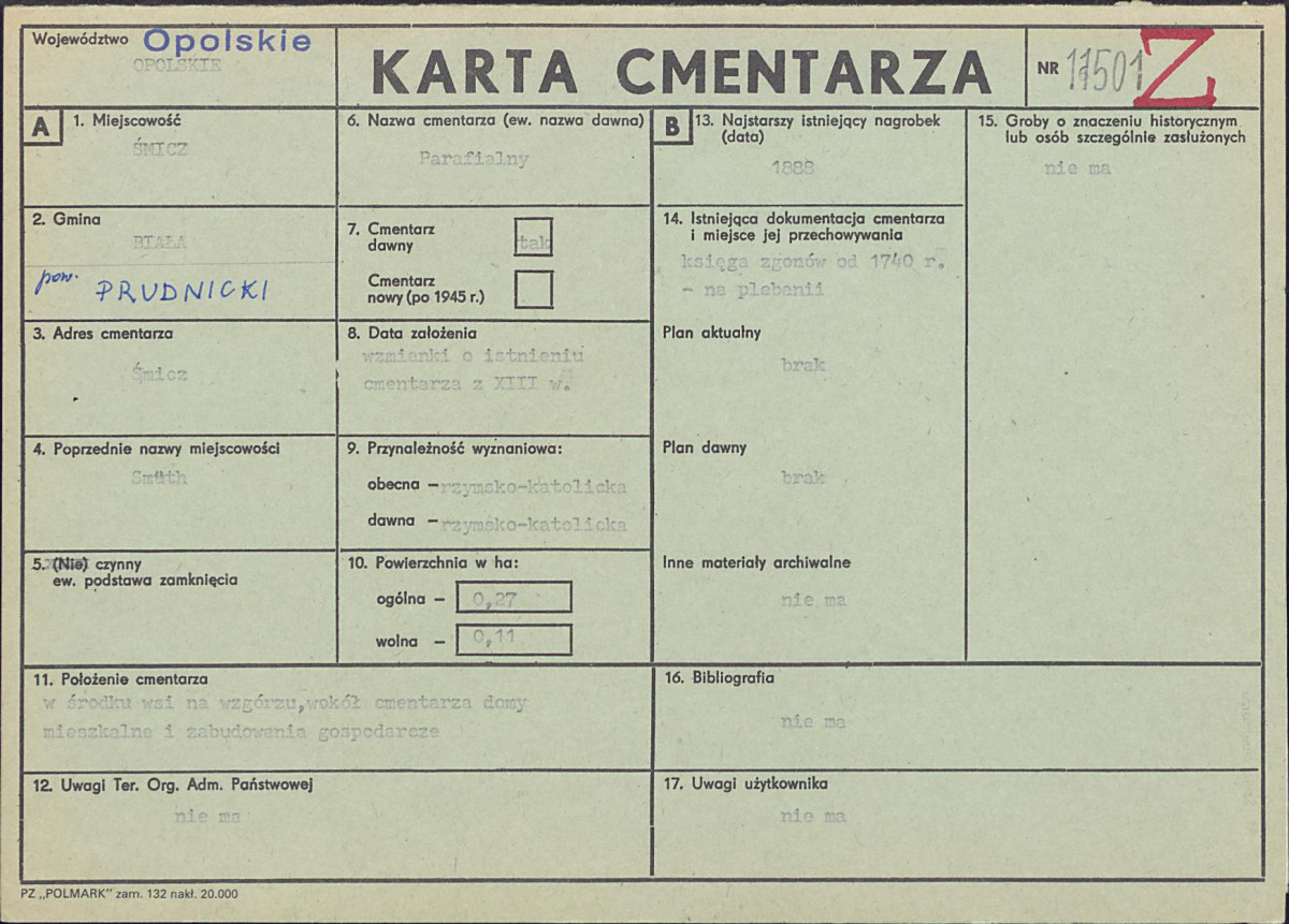 KC - Karta cmentarza, skan nr 1