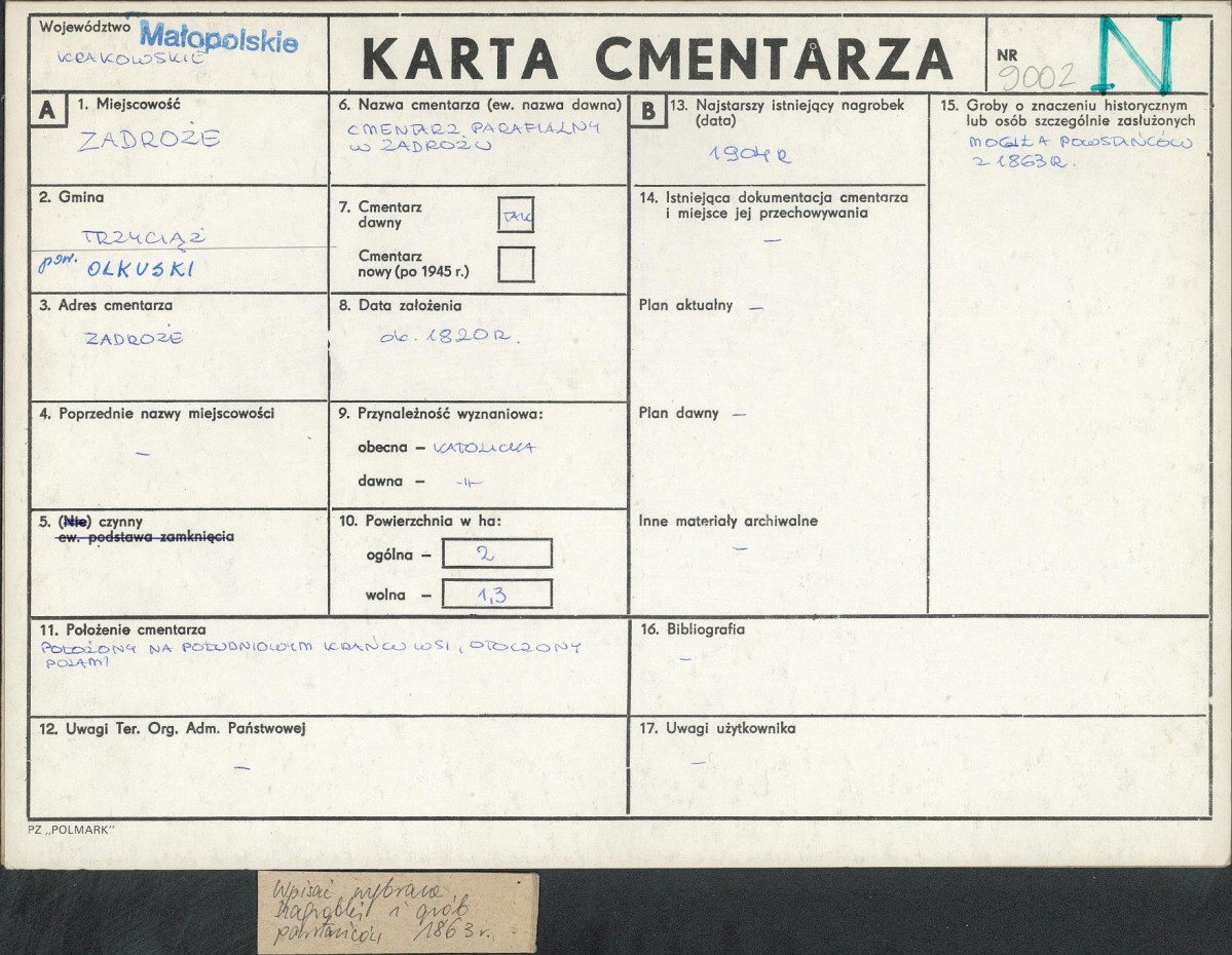 Karta cmentarza, skan nr 1