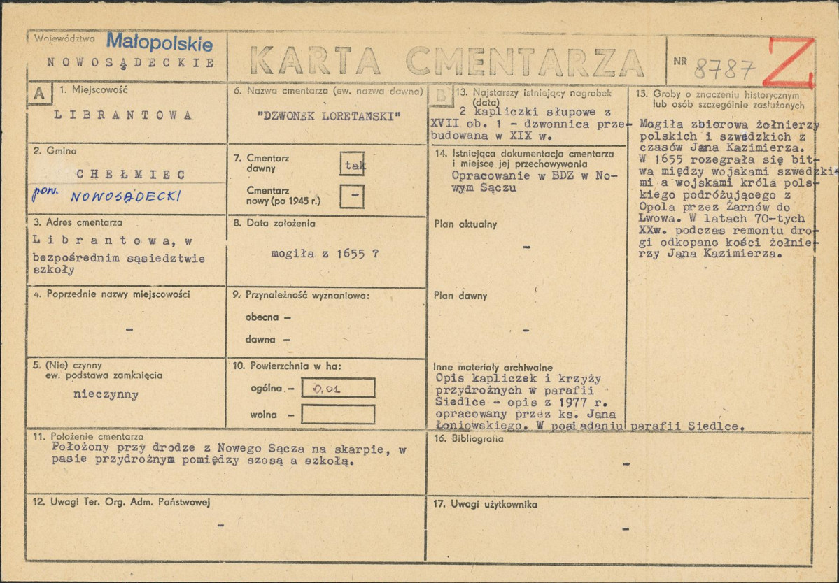 Karta cmentarza, skan nr 1