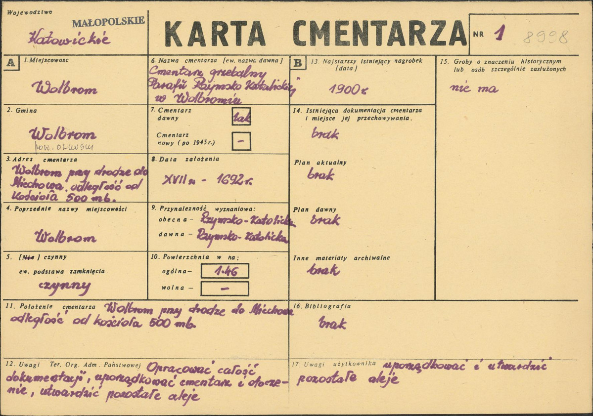 Karta cmentarza, skan nr 1