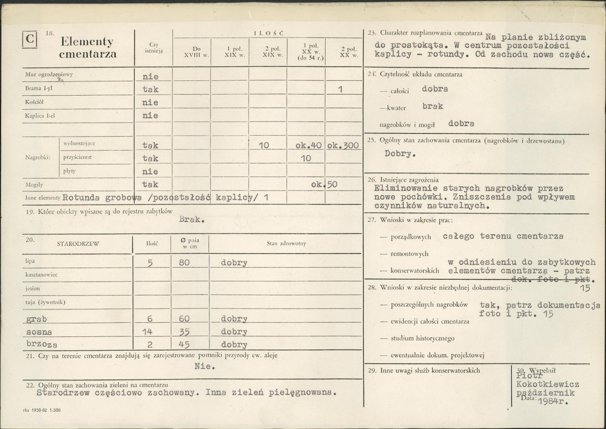 Karta cmentarza, skan nr 2
