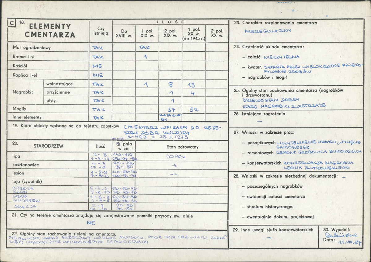 Karta cmentarza, skan nr 2