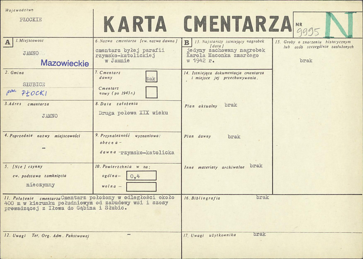 Karta cmentarza, skan nr 1