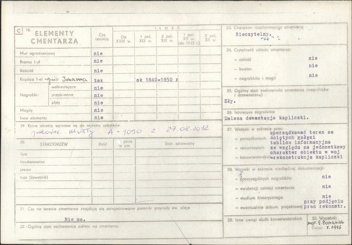 KC - Karta cmentarza, skan nr 2