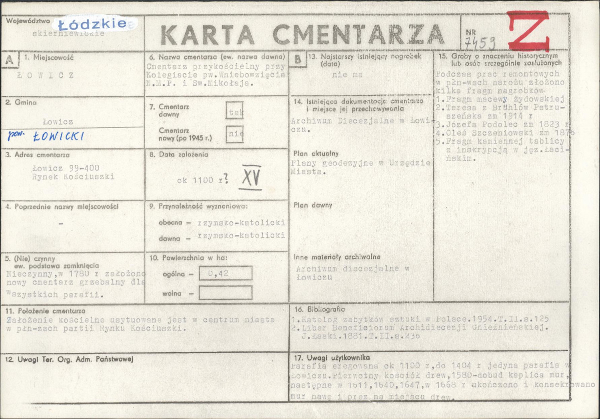 Karta cmentarza, skan nr 1