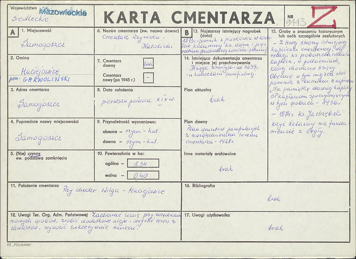 Karta cmentarza, skan nr 1